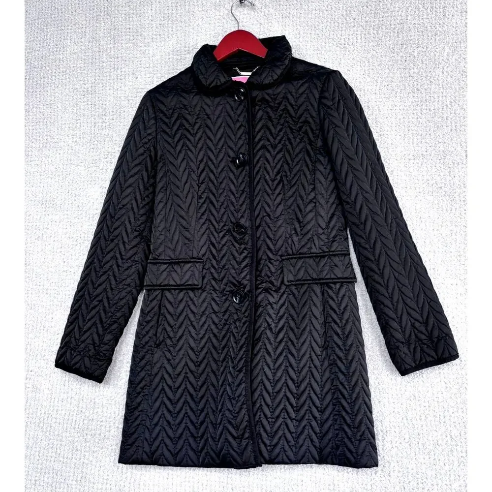 Kate Spade Women's Black Quilted Coat Size S #79605